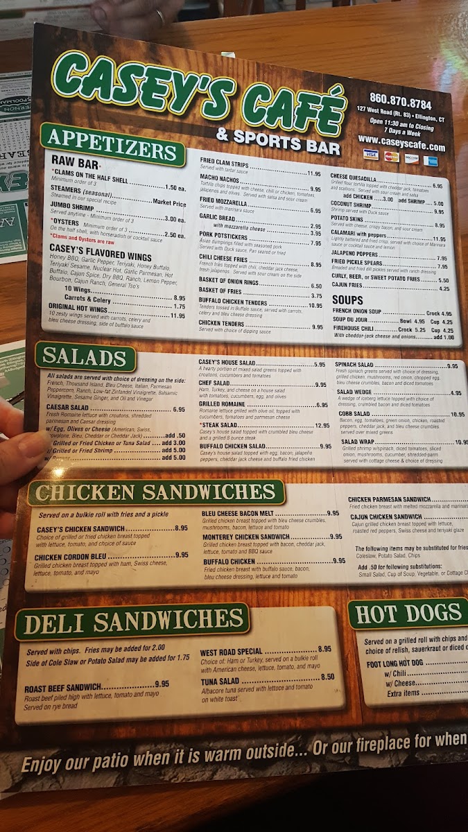 Casey's Cafe Menu - Image 4
